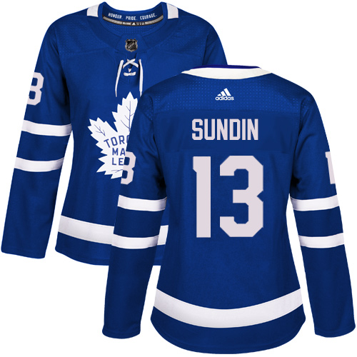 Adidas Maple Leafs #13 Mats Sundin Blue Home Authentic Women's Stitched NHL Jersey